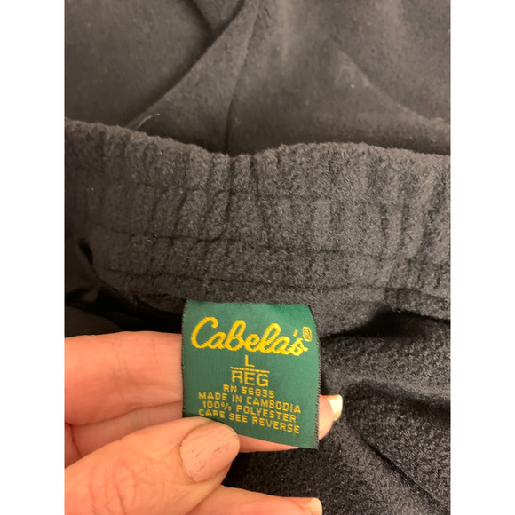 Cabelas Pants Men Large Black Fleece Stirup Winter Sports Hiking Hunting Warm - Picture 4 of 10